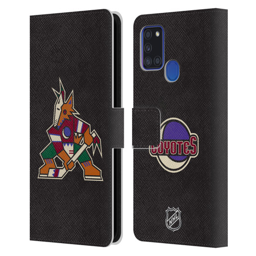 NHL Arizona Coyotes Plain Leather Book Wallet Case Cover For Samsung Galaxy A21s (2020)