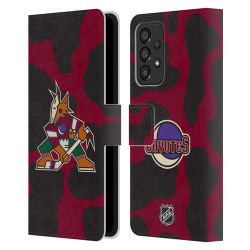 NHL Arizona Coyotes Cow Pattern Leather Book Wallet Case Cover For Samsung Galaxy A33 5G (2022)