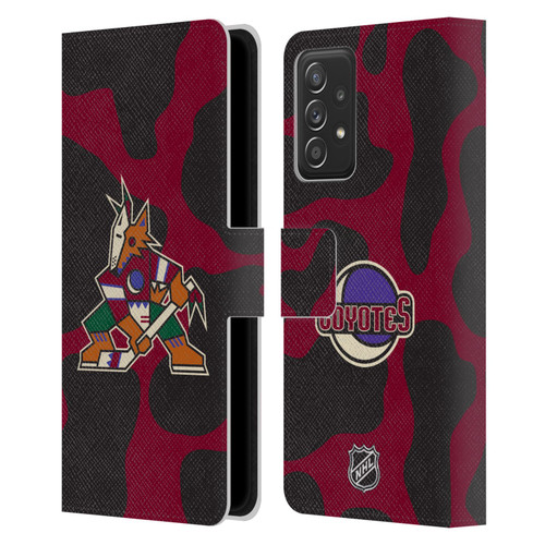 NHL Arizona Coyotes Cow Pattern Leather Book Wallet Case Cover For Samsung Galaxy A53 5G (2022)