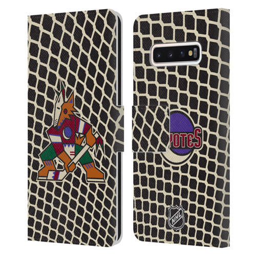 NHL Arizona Coyotes Net Pattern Leather Book Wallet Case Cover For Samsung Galaxy S10