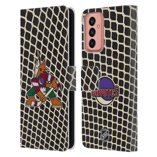 NHL Arizona Coyotes Net Pattern Leather Book Wallet Case Cover For Samsung Galaxy M13 (2022)