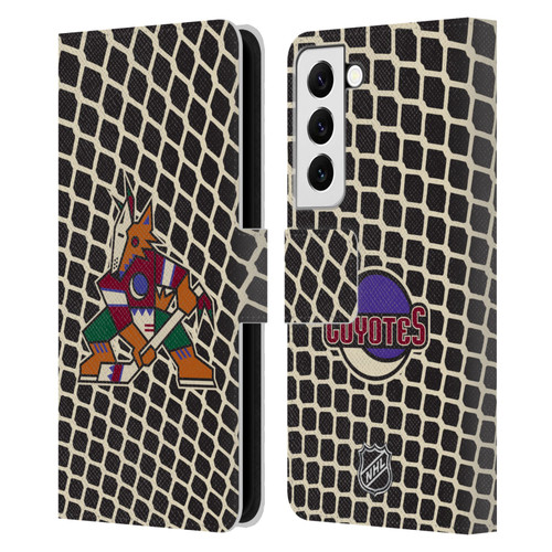 NHL Arizona Coyotes Net Pattern Leather Book Wallet Case Cover For Samsung Galaxy S22 5G