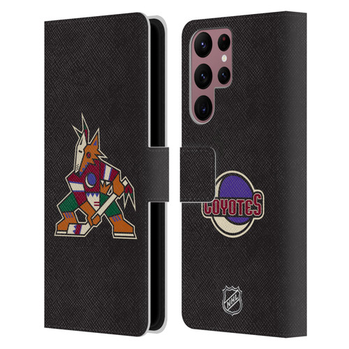 NHL Arizona Coyotes Plain Leather Book Wallet Case Cover For Samsung Galaxy S22 Ultra 5G