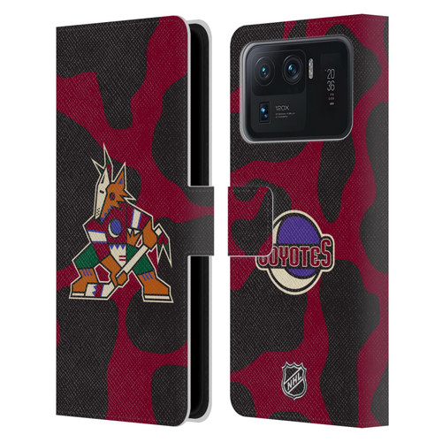 NHL Arizona Coyotes Cow Pattern Leather Book Wallet Case Cover For Xiaomi Mi 11 Ultra