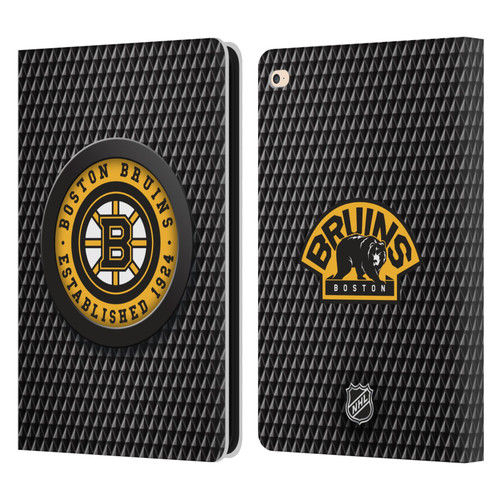 NHL Boston Bruins Puck Texture Leather Book Wallet Case Cover For Apple iPad Air 2 (2014)