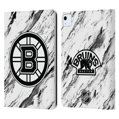 NHL Boston Bruins Marble Leather Book Wallet Case Cover For Apple iPad Air 11 2020/2022/2024