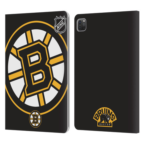 NHL Boston Bruins Oversized Leather Book Wallet Case Cover For Apple iPad Pro 11 2020 / 2021 / 2022