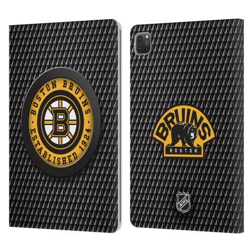 NHL Boston Bruins Puck Texture Leather Book Wallet Case Cover For Apple iPad Pro 11 2020 / 2021 / 2022