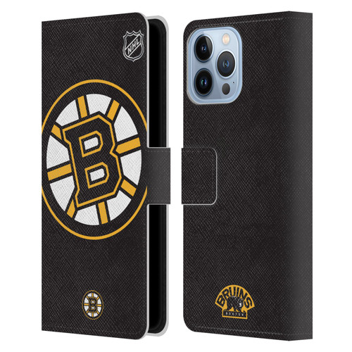 NHL Boston Bruins Oversized Leather Book Wallet Case Cover For Apple iPhone 13 Pro Max