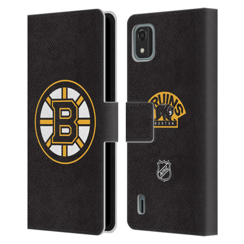 NHL Boston Bruins Plain Leather Book Wallet Case Cover For Nokia C2 2nd Edition