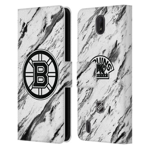 NHL Boston Bruins Marble Leather Book Wallet Case Cover For Nokia C01 Plus/C1 2nd Edition