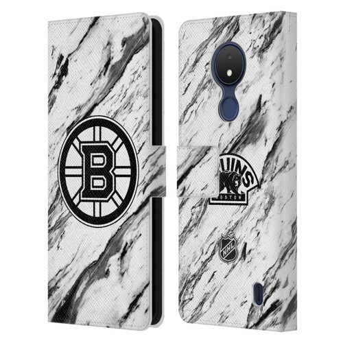 NHL Boston Bruins Marble Leather Book Wallet Case Cover For Nokia C21