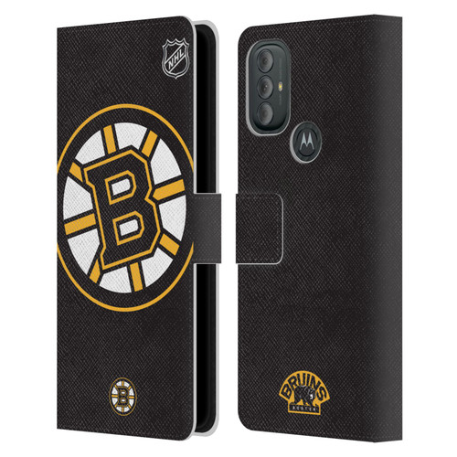 NHL Boston Bruins Oversized Leather Book Wallet Case Cover For Motorola Moto G10 / Moto G20 / Moto G30