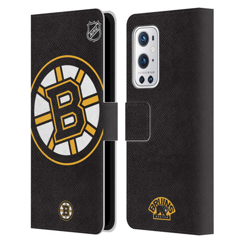 NHL Boston Bruins Oversized Leather Book Wallet Case Cover For OnePlus 9 Pro