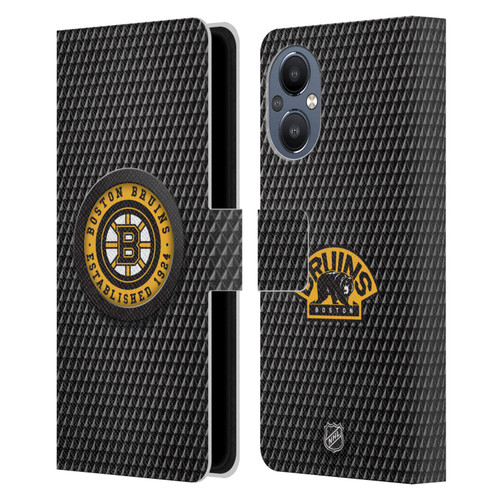 NHL Boston Bruins Puck Texture Leather Book Wallet Case Cover For OnePlus Nord N20 5G