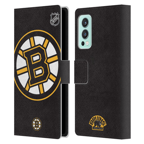 NHL Boston Bruins Oversized Leather Book Wallet Case Cover For OnePlus Nord 2 5G