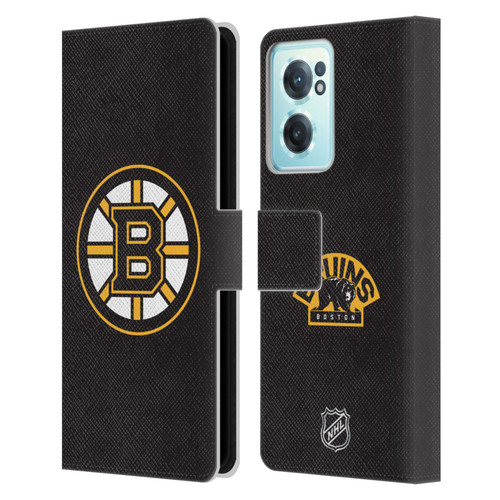 NHL Boston Bruins Plain Leather Book Wallet Case Cover For OnePlus Nord CE 2 5G