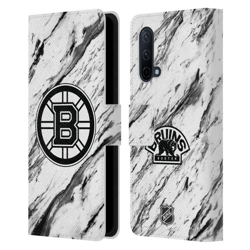 NHL Boston Bruins Marble Leather Book Wallet Case Cover For OnePlus Nord CE 5G