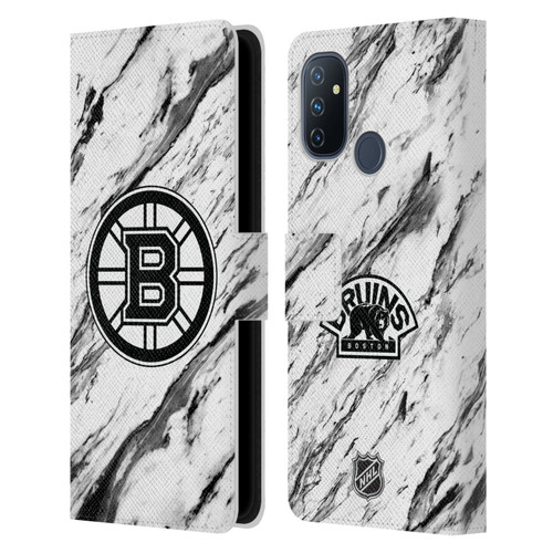 NHL Boston Bruins Marble Leather Book Wallet Case Cover For OnePlus Nord N100