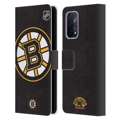 NHL Boston Bruins Oversized Leather Book Wallet Case Cover For OPPO A54 5G