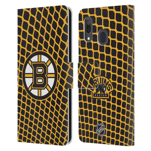 NHL Boston Bruins Net Pattern Leather Book Wallet Case Cover For Samsung Galaxy A33 5G (2022)