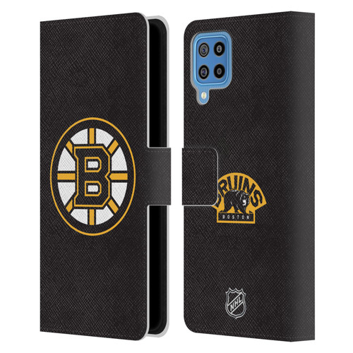 NHL Boston Bruins Plain Leather Book Wallet Case Cover For Samsung Galaxy F22 (2021)