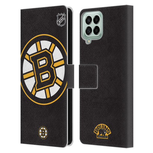 NHL Boston Bruins Oversized Leather Book Wallet Case Cover For Samsung Galaxy M53 (2022)