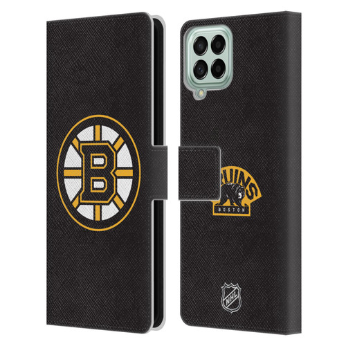 NHL Boston Bruins Plain Leather Book Wallet Case Cover For Samsung Galaxy M53 (2022)