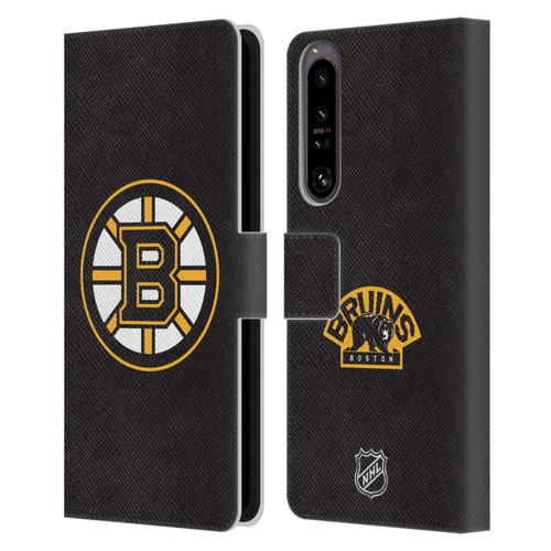 NHL Boston Bruins Plain Leather Book Wallet Case Cover For Sony Xperia 1 IV