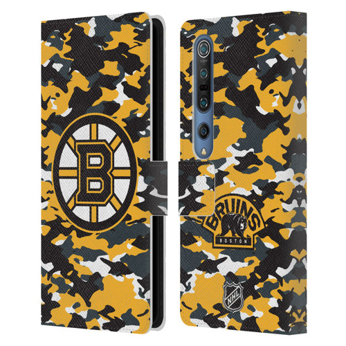 NHL Boston Bruins Camouflage Leather Book Wallet Case Cover For Xiaomi Mi 10 5G / Mi 10 Pro 5G