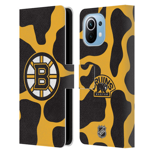 NHL Boston Bruins Cow Pattern Leather Book Wallet Case Cover For Xiaomi Mi 11