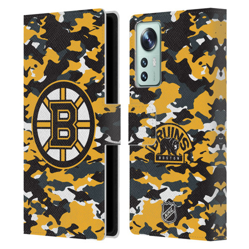 NHL Boston Bruins Camouflage Leather Book Wallet Case Cover For Xiaomi 12