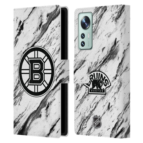 NHL Boston Bruins Marble Leather Book Wallet Case Cover For Xiaomi 12