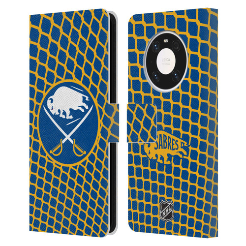 NHL Buffalo Sabres Net Pattern Leather Book Wallet Case Cover For Huawei Mate 40 Pro 5G