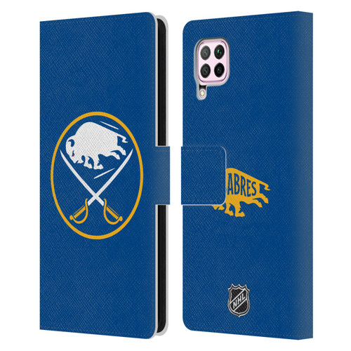 NHL Buffalo Sabres Plain Leather Book Wallet Case Cover For Huawei Nova 6 SE / P40 Lite