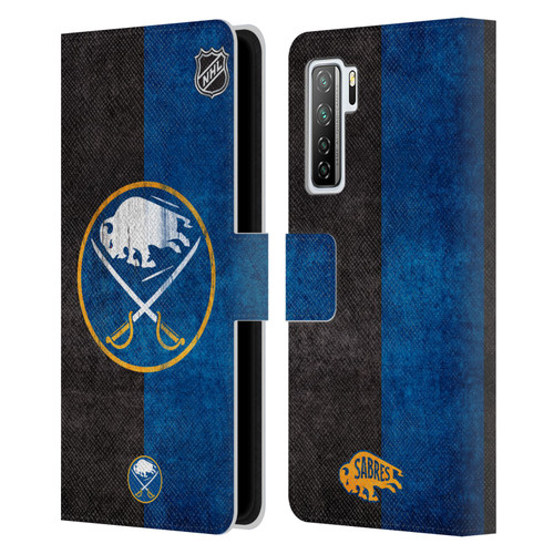NHL Buffalo Sabres Half Distressed Leather Book Wallet Case Cover For Huawei Nova 7 SE/P40 Lite 5G