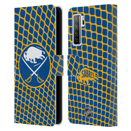 NHL Buffalo Sabres Net Pattern Leather Book Wallet Case Cover For Huawei Nova 7 SE/P40 Lite 5G