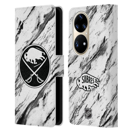 NHL Buffalo Sabres Marble Leather Book Wallet Case Cover For Huawei P50 Pro