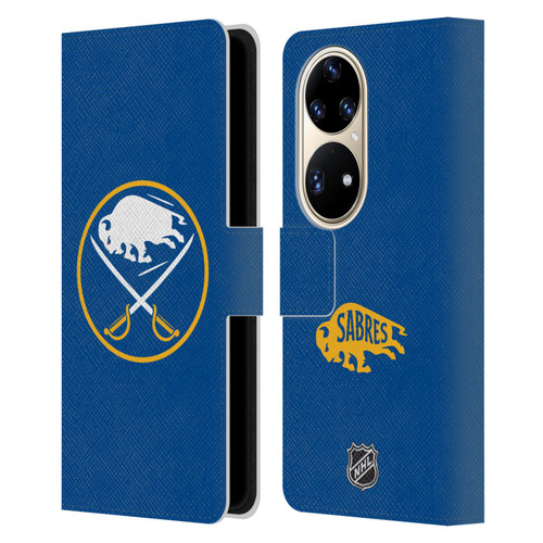 NHL Buffalo Sabres Plain Leather Book Wallet Case Cover For Huawei P50 Pro