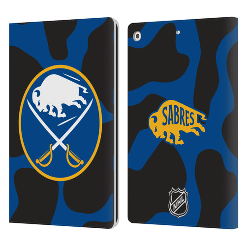 NHL Buffalo Sabres Cow Pattern Leather Book Wallet Case Cover For Apple iPad 10.2 2019/2020/2021