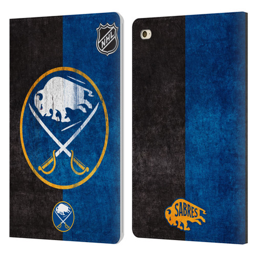 NHL Buffalo Sabres Half Distressed Leather Book Wallet Case Cover For Apple iPad mini 4