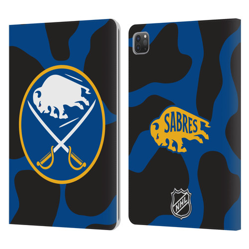 NHL Buffalo Sabres Cow Pattern Leather Book Wallet Case Cover For Apple iPad Pro 11 2020 / 2021 / 2022