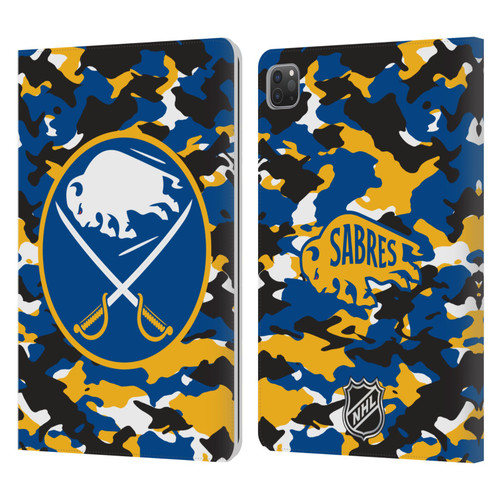 NHL Buffalo Sabres Camouflage Leather Book Wallet Case Cover For Apple iPad Pro 11 2020 / 2021 / 2022