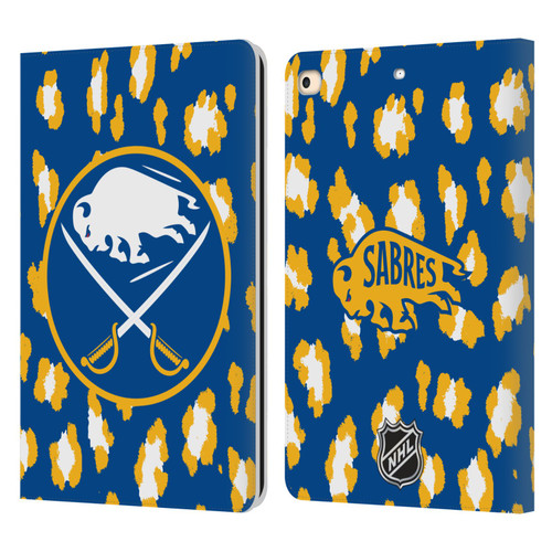 NHL Buffalo Sabres Leopard Patten Leather Book Wallet Case Cover For Apple iPad 9.7 2017 / iPad 9.7 2018