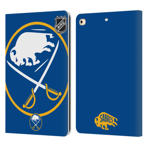 NHL Buffalo Sabres Oversized Leather Book Wallet Case Cover For Apple iPad 9.7 2017 / iPad 9.7 2018