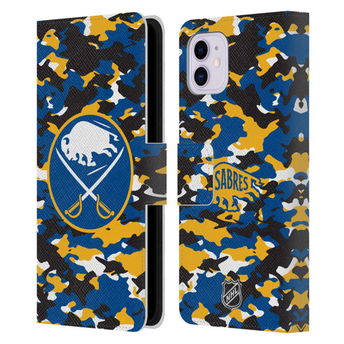 NHL Buffalo Sabres Camouflage Leather Book Wallet Case Cover For Apple iPhone 11