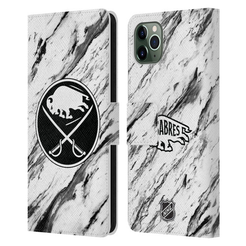 NHL Buffalo Sabres Marble Leather Book Wallet Case Cover For Apple iPhone 11 Pro Max