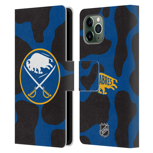 NHL Buffalo Sabres Cow Pattern Leather Book Wallet Case Cover For Apple iPhone 11 Pro