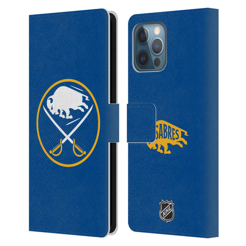 NHL Buffalo Sabres Plain Leather Book Wallet Case Cover For Apple iPhone 12 Pro Max