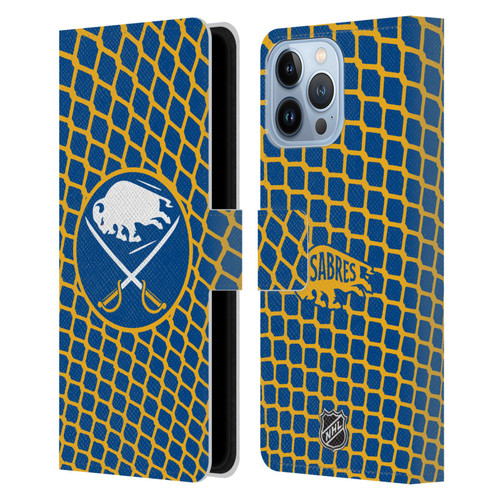 NHL Buffalo Sabres Net Pattern Leather Book Wallet Case Cover For Apple iPhone 13 Pro Max